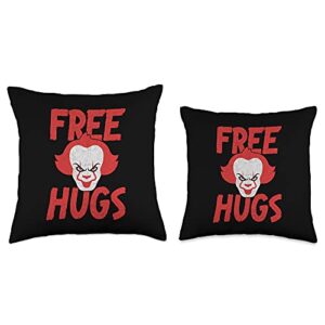 Free Hugs Killer Scary Clown Clothes For Kids Throw Pillow, 16x16, Multicolor