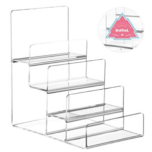 DOITOOL 4- Tier Handbag Purse Riser Display Shelf, Clear Acrylic Wallet Display Stand Holder, Jewelry Display Riser Shelf for Display Or Collection