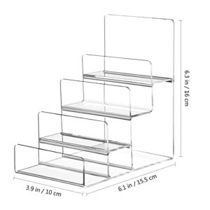 DOITOOL 4- Tier Handbag Purse Riser Display Shelf, Clear Acrylic Wallet Display Stand Holder, Jewelry Display Riser Shelf for Display Or Collection