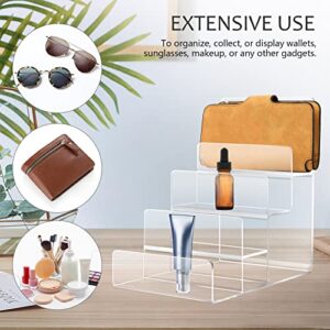 DOITOOL 4- Tier Handbag Purse Riser Display Shelf, Clear Acrylic Wallet Display Stand Holder, Jewelry Display Riser Shelf for Display Or Collection