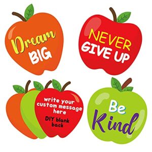 beyumi 45 pcs apples positive sayings accents cutouts for classroom bulletin board decoration inspirational motivational quotes name tags wall decals creative back to school educational materials