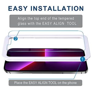 Arae Screen Protector for iPhone 14/iPhone 13/iPhone 13 Pro, HD Tempered Glass Anti Scratch Work with Most Case, 6.1 inch, 3 Pack