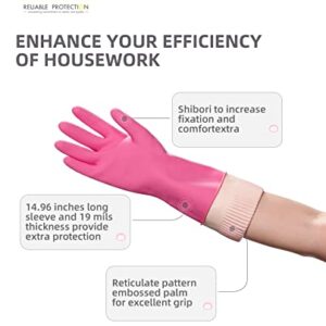 PACIFIC PPE 2 Pairs Reusable Waterproof Dishwashing Cleaning Rubber Gloves, Non-slip, Kitchen Gloves, Small