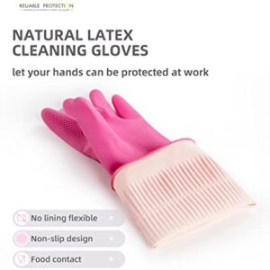 PACIFIC PPE 2 Pairs Reusable Waterproof Dishwashing Cleaning Rubber Gloves, Non-slip, Kitchen Gloves, Small