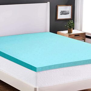 memory foam 2 inch twin xl mattress topper bed topper for college dorm, gel soft foam mattress pad, single xl gel infused mattress foam topper bed mattress pad for pressure relieving