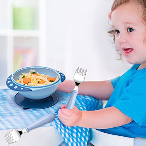 6 Pieces Toddler Forks Baby Forks for Self Feeding, Kids Forks with Round Handle, Stainless Steel Toddler Utensils Children's Safe Silverware Set BPA Free, Dishwasher Safe