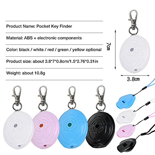 DAZqqc LED Light Remote Sound Control Lost Key Finder Whistle Sound Flashing Beeping Key Locator Keychain (D, one size)