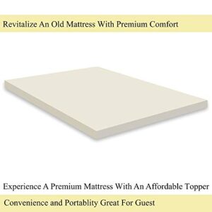 Mayton Soft 2-inch Foam Mattress Topper with Optimum Body Support | Comfortable and Breathable Bed Toppers for Mattress with Orthopedic Benefits, Helps Relieve Luber and Back Pain, Twin, White