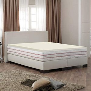 Mayton Soft 2-inch Foam Mattress Topper with Optimum Body Support | Comfortable and Breathable Bed Toppers for Mattress with Orthopedic Benefits, Helps Relieve Luber and Back Pain, Twin, White