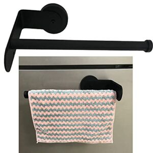magnetic towel bar towel holder towel rack towel rod hand towel ring towel hook hanger for refrigerator, kitchen stove, oven, dishwasher, laundry washing machine or steel metal surface,black