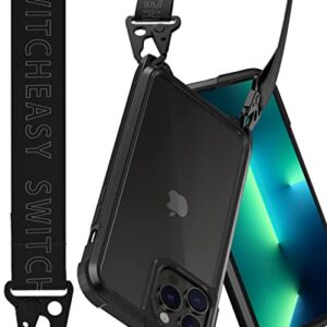 SWITCHEASY Rugged iPhone 13 Pro Max Case with Strap - Odyssey, 6.7" Aircraft-Grade Aluminum Alloy Crossbody Case with Lanyard, US Military-Grade Protection, Adjustable Fashion Neck Strap (Trendy)