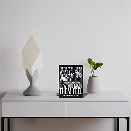 Maoerzai Inspirational Quotes Motto Family Wall Art Sign,Rustic Wooden Box Stand Up Wall Home Decor Plaque,Modern Farmhouse Living Room Bedroom Office Decor Sign with Sayings.