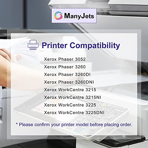 ManyJets 106R02777 Compatible Black Toner Cartridge Replacement for Xerox WorkCentre 3215 3215NI 3225 3225DNI Phaser 3260 3260DI 3260DNI 3052 Printer Toner Cartridge (Black,4-Pack)