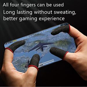 COOBILE Phone Gaming Finger Sleeves （6 Pack） Silver Fiber More Sensitive Anti-Sweat Breathable ，for League of Legend, Rules of Survival,PUBG (Black)