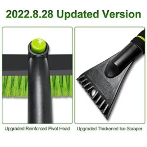 SEAAES Ice Scraper with Snow Brush for Car Windshield, Upgraded Extendable Snow Brush with Foam Grip for Truck SUV Vehicle Windows