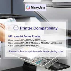 ManyJets 206X W2110X Compatible Toner Cartridge Replacement for HP 206X W2110X 206A W2110A Black use with HP M283fdw M255dw M283cdw M282nw Printer (Black,1-Pack,NO CHIP)