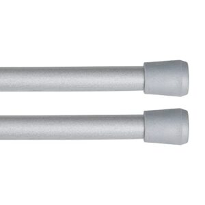 interior living 28-48 in. adjustable spring tension rod, 2-pack, 7/16 in. diameter, silver