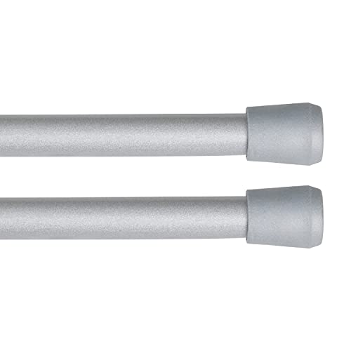 Interior Living 28-48 in. Adjustable Spring Tension Rod, 2-Pack, 7/16 in. Diameter, Silver