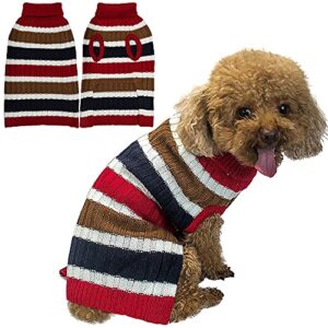 iBofans Dog Sweater - Winter Autumn Crochet Coat Apparel Fashion Cable Knit Clothes for Cold Weather