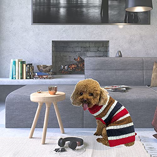 iBofans Dog Sweater - Winter Autumn Crochet Coat Apparel Fashion Cable Knit Clothes for Cold Weather