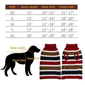 iBofans Dog Sweater - Winter Autumn Crochet Coat Apparel Fashion Cable Knit Clothes for Cold Weather