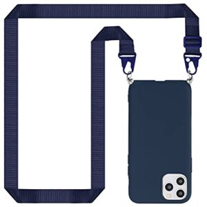 Yoedge Crossbody Case for Apple iPhone XR [ 6.1" ] with Adjustable Neck Cord Lanyard Strap - Soft Silicone Shockproof Protective Cover with Lovely Design Pattern - Dark Blue