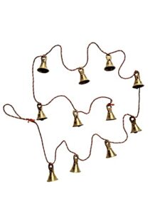 fikimos brass decorative string of 11 metal vintage indian style fair trade wall hanging bells