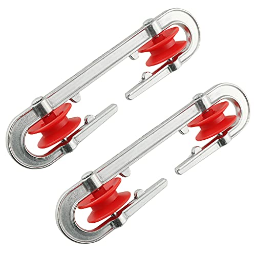 HJGarden 2PCS Cloth Line Aluminum Plastic Wheel Splitter, Household Essentials Aluminum Cloth Line Spreader Silver