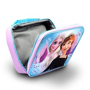 Walt Disney Studio Disney Frozen Lunch Bag Bundle For Girls, Kids ~ Frozen Lunch Box Set Featuring Anna And Elsa With Water Bottle, Frozen Bookmark, Stickers, And More (Frozen School Supplies)