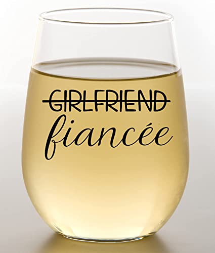 COOL AF Boyfriend and Girlfriend Wine and Whiskey Glass Gift Set - Engagement Gifts for Couples - Fiance Fiancee Gift for Him and Her - His and Hers Glasses For Mr and Mrs Bride and Groom to be