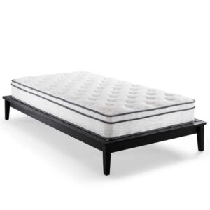 allora 8" narrow twin memory foam narrow twin mattress with individually encased coils in white