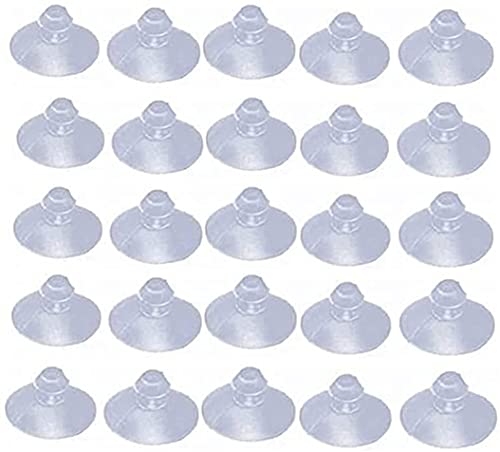 bnafes 30mm/1.2" Furniture Desk Glass Rubber Transparent Anti-Collision Suction Cups Sucker Hanger Pads for Glass Plastic Without Hooks, Pack of 25