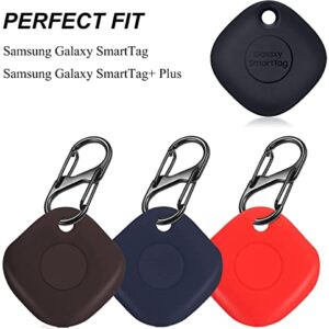 LiZHi Silicone Case for Samsung Galaxy SmartTag+ Plus/Galaxy SmartTag, Soft Silicone Skin Cover Shock-Absorbing Protective Case with Keychain for Galaxy SmartTag+ Plus Tracker (Black)