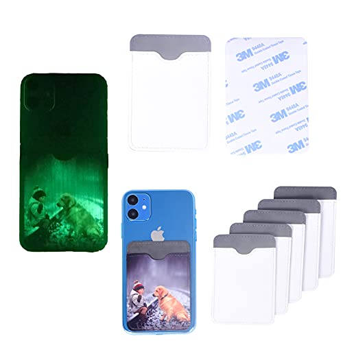 10 Pieces Sublimation Mobile Phone Wallet Card Holder Fluorescent Blank PU Leather DIY Craft (Gray)