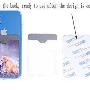 10 Pieces Sublimation Mobile Phone Wallet Card Holder Fluorescent Blank PU Leather DIY Craft (Gray)