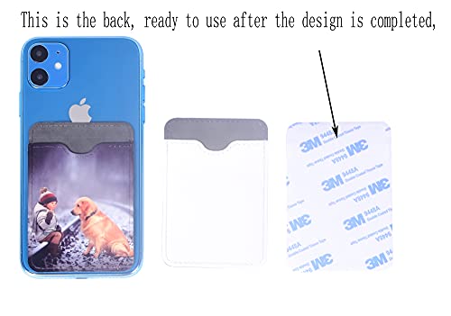 10 Pieces Sublimation Mobile Phone Wallet Card Holder Fluorescent Blank PU Leather DIY Craft (Gray)