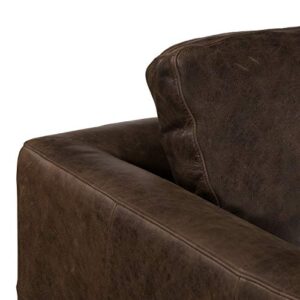 POLY & BARK Calle 90" Sofa, Brown Stone/Brushed Silver