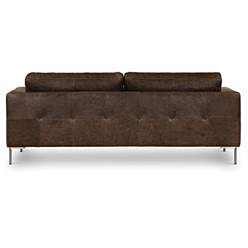 POLY & BARK Calle 90" Sofa, Brown Stone/Brushed Silver