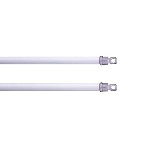 Interior Living 21-38 in. Adjustable Petite Swivel Sash Rod, 2-Pack, 5/16 in. Diameter, White