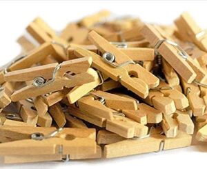100 pcs mini clothespins, 0.98in (25mm) natural wooden clothespins, multi-function clothespins paper photo pins, tiny craft clips