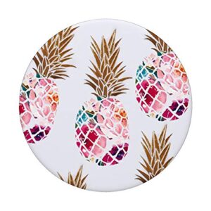 Floral Pineapple Pattern Phone Popper PopSockets Swappable PopGrip