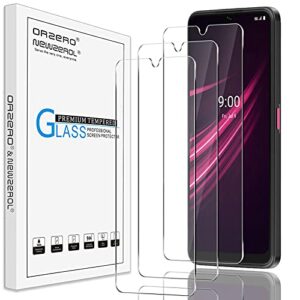 orzero (3 pack) compatible for t-mobile revvl v+ 5g (t-mobile revvl v plus 5g) tempered glass screen protector, 9 hardness hd (lifetime replacement)