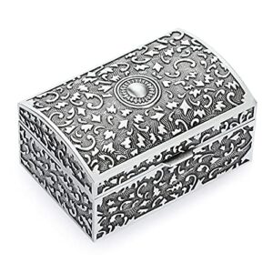 hipiwe vintage metal jewelry box small trinket storage box treasure chest case ring holder necklace earring organizer keepsake box wedding birthday gift for girls women