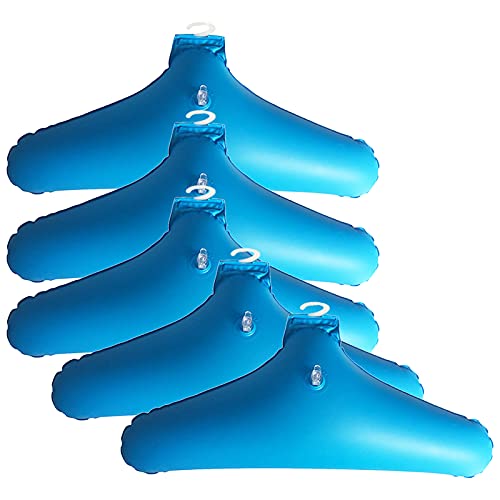 prettDliJUN 5Pcs Inflatable Clothing Hanger for Travel, Outdoor Clothes Hanger Rack Non-Slip Portable Coat Holder, Blue