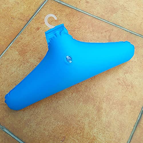 prettDliJUN 5Pcs Inflatable Clothing Hanger for Travel, Outdoor Clothes Hanger Rack Non-Slip Portable Coat Holder, Blue