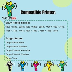 YATUNINK Remanufactured Ink Cartridge Replacement for HP 64XL 64 XL Black Color Ink Cartridge Combo Pack N9J91AN N9J92AN for HP Envy Photo 7855 7155 7858 6255 7855 Tango X Smart Printers Ink(2 Pack)