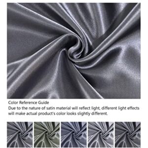 Alexandra's Secret Home Collection Satin Pillowcase for Hair and Skin, Pack of 2 - Feels Like Real Silk Pillow Cover - Satin Pillow Cases Set of 2 with Zipper Closure (Charcoal, Standard)