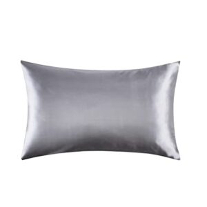 Alexandra's Secret Home Collection Satin Pillowcase for Hair and Skin, Pack of 2 - Feels Like Real Silk Pillow Cover - Satin Pillow Cases Set of 2 with Zipper Closure (Charcoal, Standard)