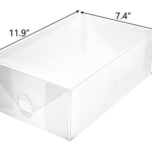 Lawei 10 Pack Clear Women's Shoe Box - Foldable Shoe Storage Boxes Plastic Shoe Organizer Bin for Men, Women and Kids