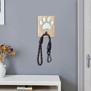 dwellington Wood Dog Leash Holder Farmhouse Wall Mounted Leash Hooks Dog Paw Leash Hanger Key Hook